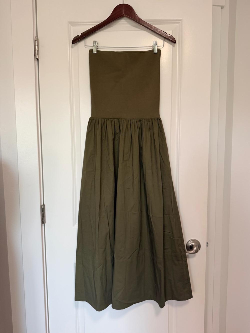 Pistola Strapless Midi Dress - Olive Green